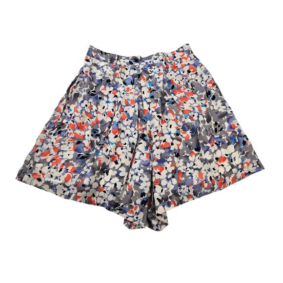 Yumi Kim sz XS 100% silk lined high waisted pleat shorts floral coquette summer - Picture 3 of 11